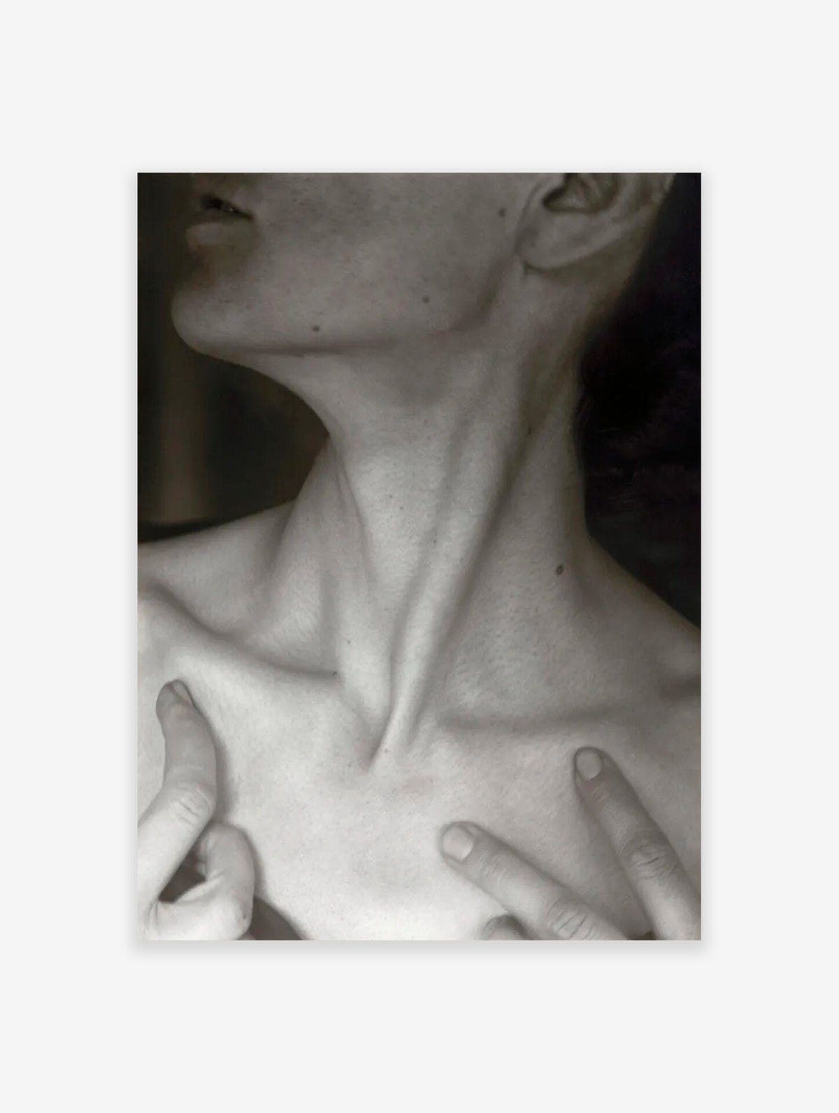 Black and White Collarbone Poster, Human Body Print