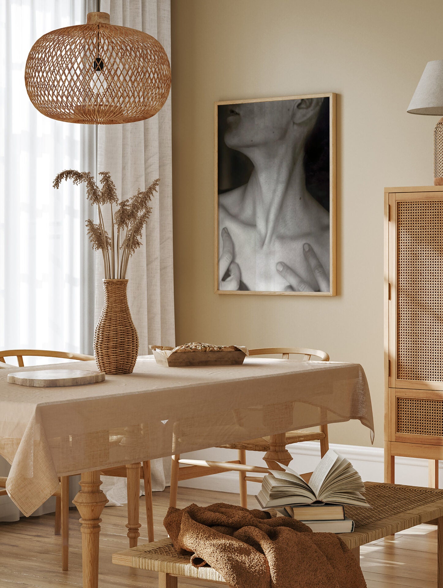 Black and White Collarbone Poster, Human Body Print