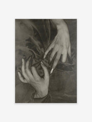 Black and White Hands Poster, Photographic Hands Print