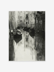 Black and White Venice Poster, Italian Print