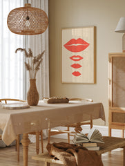 Red Lips Poster, Lips Print