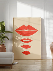 Red Lips Poster, Lips Print