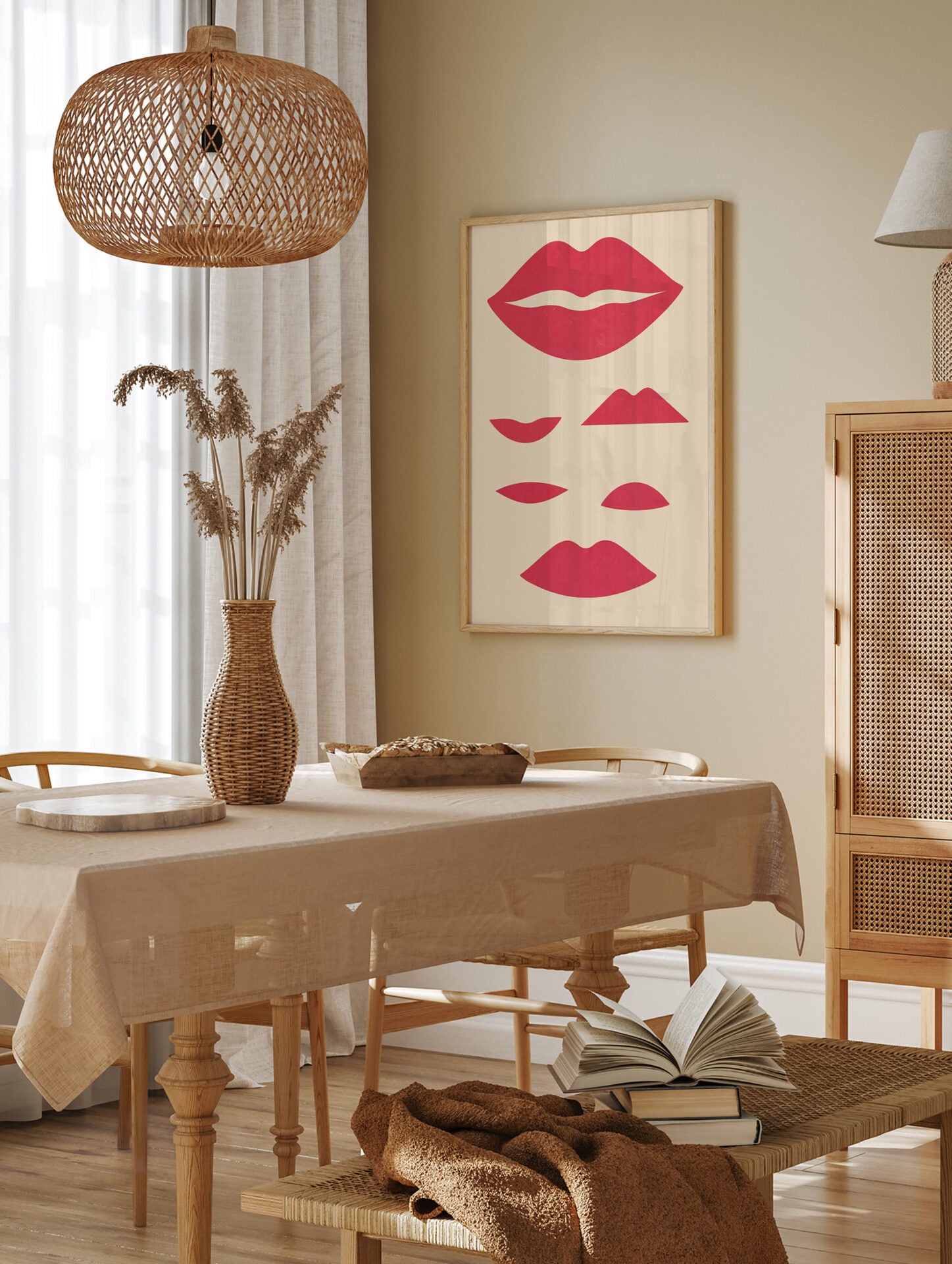 Red Lips Poster, Lips Print