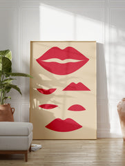 Red Lips Poster, Lips Print