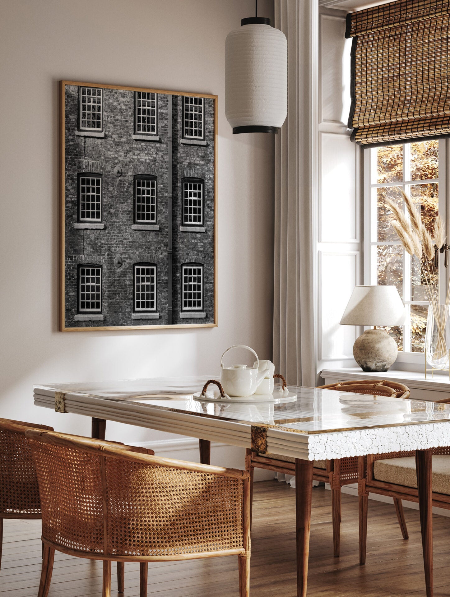 Black and White Windows Poster, Window Print