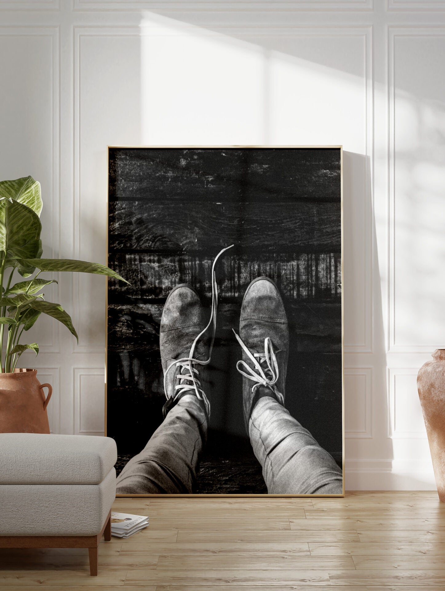 Black and White Shoes Poster, Photographic Print